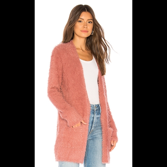 Free People Raspberry Pink Fuzzy Cardigan - Picture 2 of 6